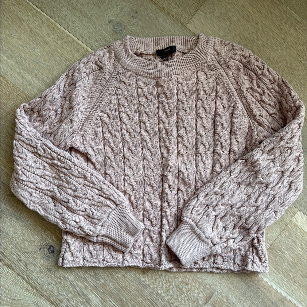 Women's JCrew Spring Pink Cable Knit Sweater